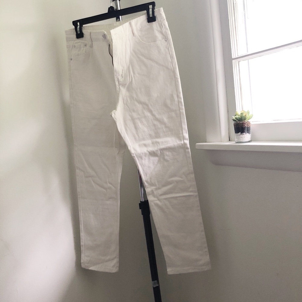 CROPPED WHITE SKINNY JEANS